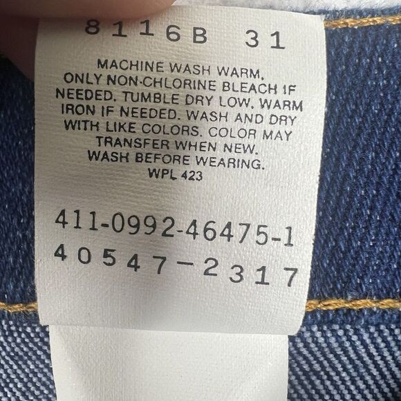 Vintage Levis Jeans Mens 38x31 (Fits 38x29) Dark Wash Action Jeans 90s Denim - Picture 12 of 14